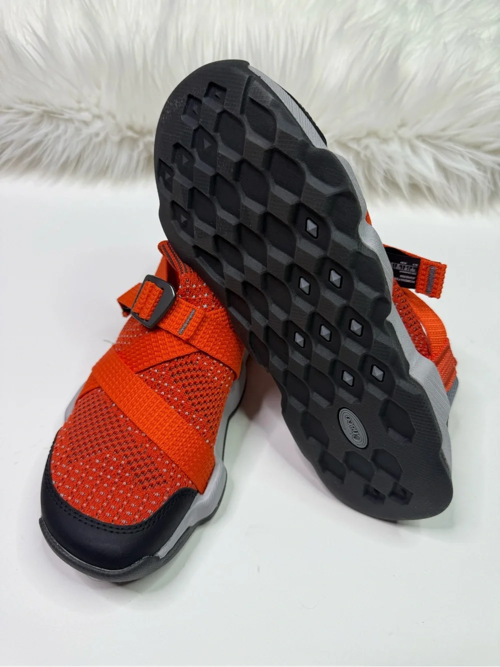 Chaco Orange Knit Strap Women Sneaker Boot Walking Hiking Size 7 New